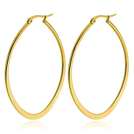Ovale oorbellen Cilla Jewels Edelstaal Goudkleurig-50mm