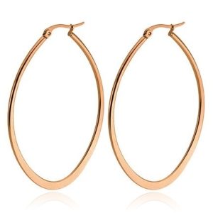 Ovale oorbellen Cilla Jewels Edelstaal Rose-50mm