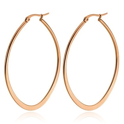 Ovale oorbellen Cilla Jewels Edelstaal Rose-50mm