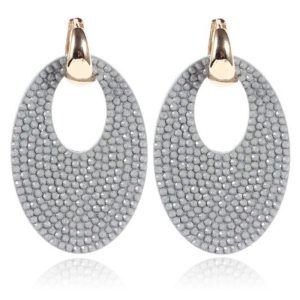 Ovale dasmes oorbellen Cilla Jewels Grijs Goudkleruig