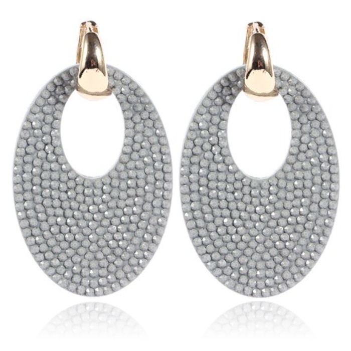 Ovale dasmes oorbellen Cilla Jewels Grijs Goudkleruig