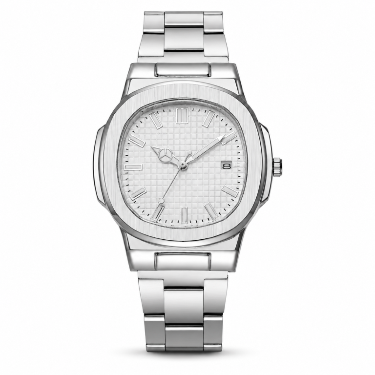 Oxford Zilverkleurig Metalen Herenhorloge met Witte Wijzerplaat