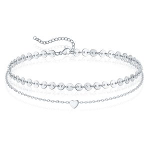 Pailetten Enkelband Heart – Zilver