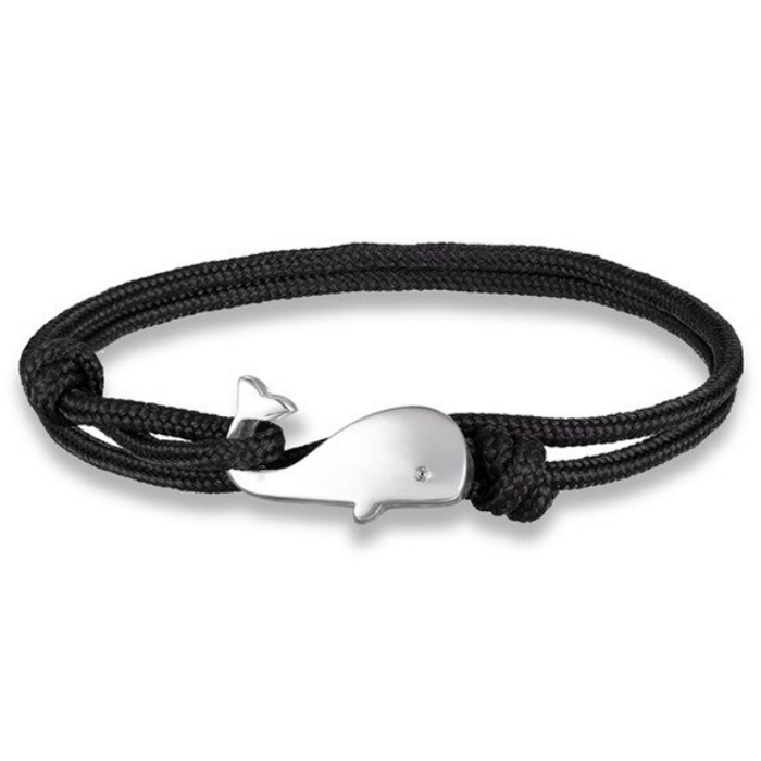 Parachute koord armband LGT Jewels Walvis Anker Zwart