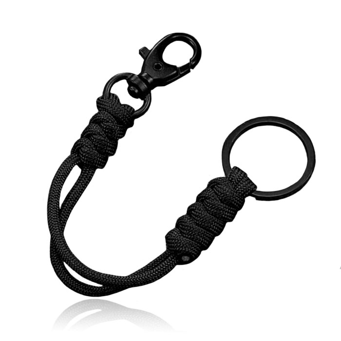 Paracord Karabijnsluiting & Sleutelring – Black