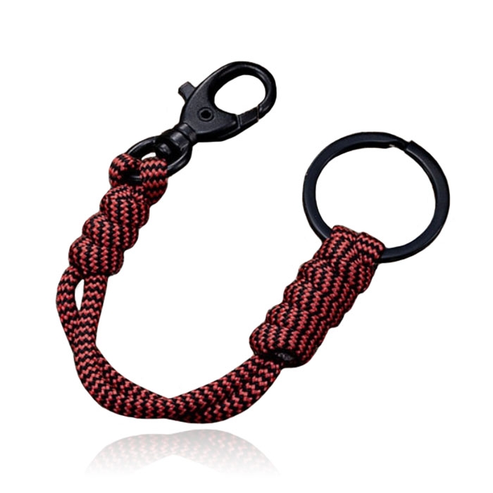 Paracord Karabijnsluiting & Sleutelring – Red Black