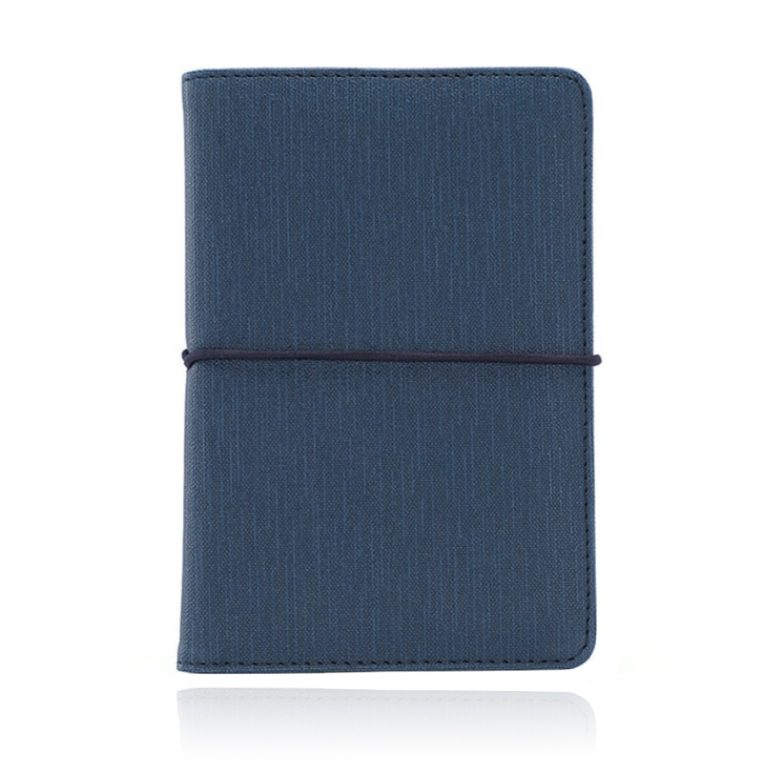 Paspoort Cover met elastiek – PU Leer Donker Blauw