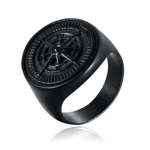 Ring voor Mannen van Mendes Jewelry – Compas Black-19mm