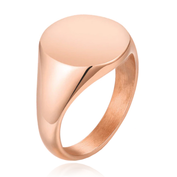 Rose Kleurige Dames Zegelring van Edelstaal-16mm