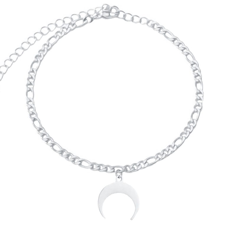 Schakel Enkelband Roestvrijstaal – Moon Silver