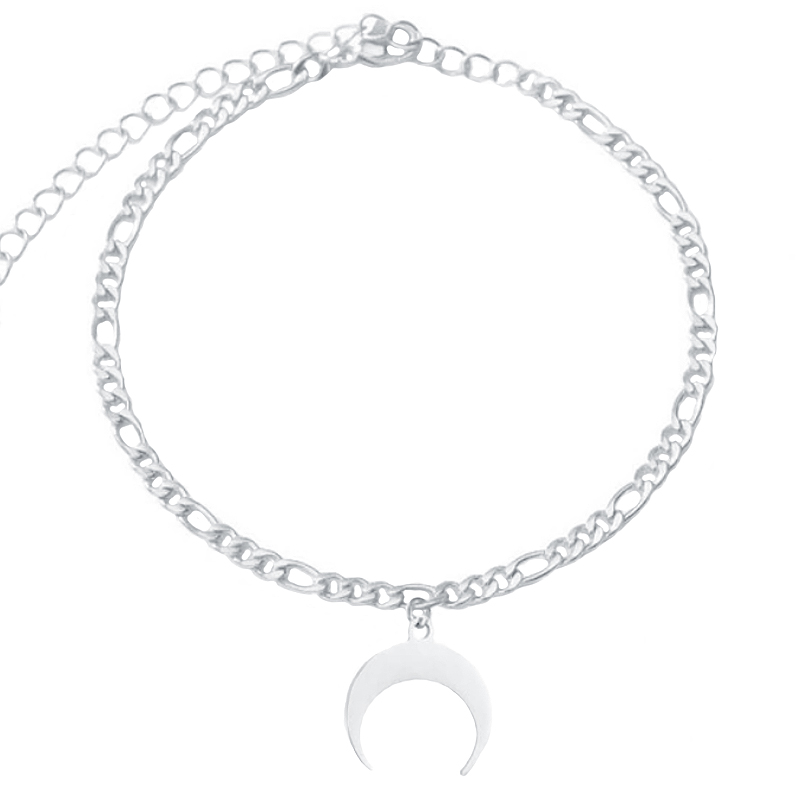 Schakel Enkelband Roestvrijstaal – Moon Silver