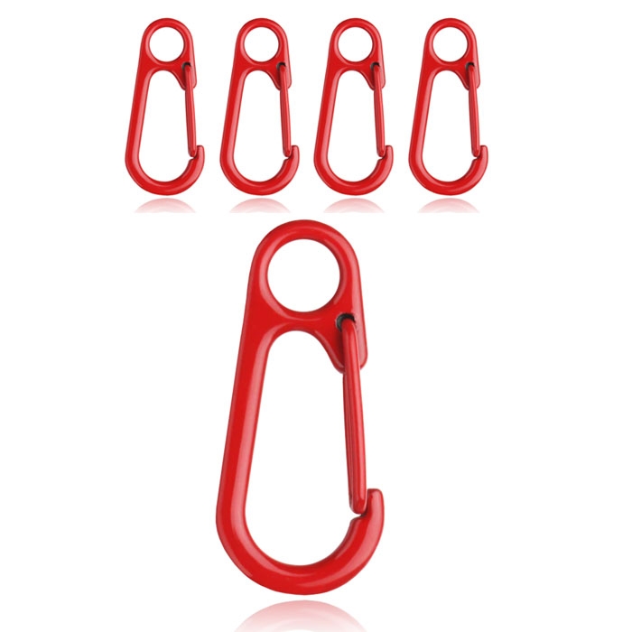 Set van 5 Gekleurde Karabijnhaken – Rood