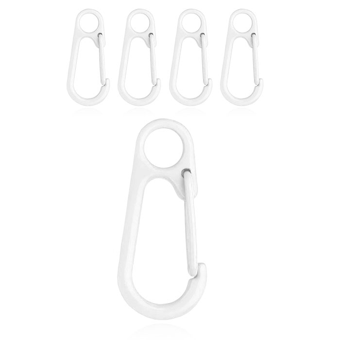 Set van 5 Gekleurde Karabijnhaken – Wit