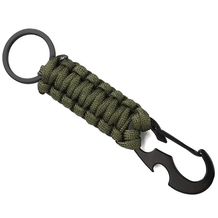 Sleutelhanger Groen Paracord met Ring en Musketon
