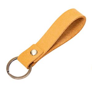 Sleutelhanger Lus Leer Camel met Sleutelring