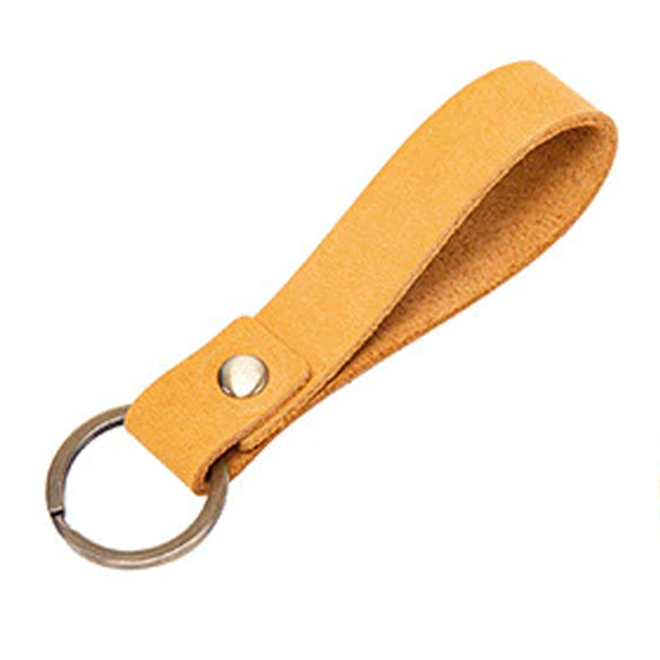 Sleutelhanger Lus Leer Camel met Sleutelring