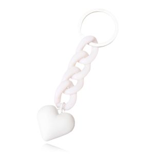 Sleutelhanger 4 grote Schakels & Hart – Wit