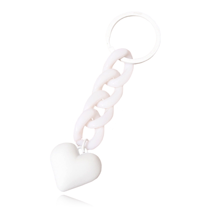 Sleutelhanger 4 grote Schakels & Hart – Wit