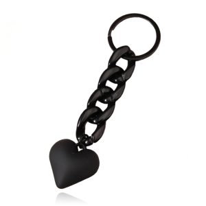 Sleutelhanger 4 grote Schakels & Hart – Zwart