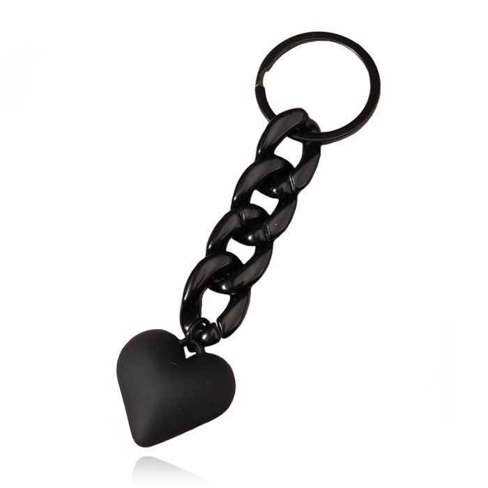Sleutelhanger 4 grote Schakels & Hart – Zwart