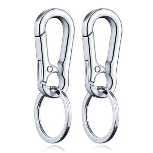 Sleutelhanger Zilveren Karabijnhaak – Set van 2 stuks