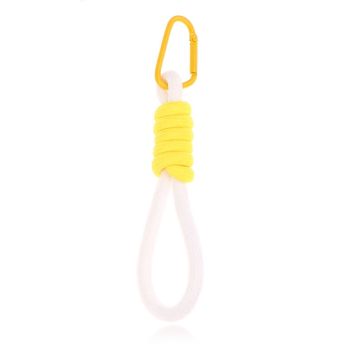 Sleutelhanger/Telefoonkoord met Handige Gesp – Fel Geel & Wit