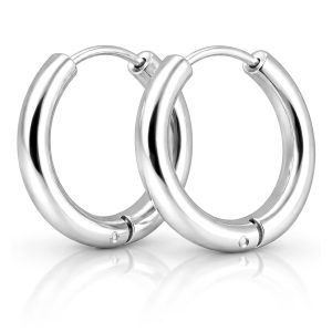 Smalle edelstaal oorringen Zilverkleurig-20mm