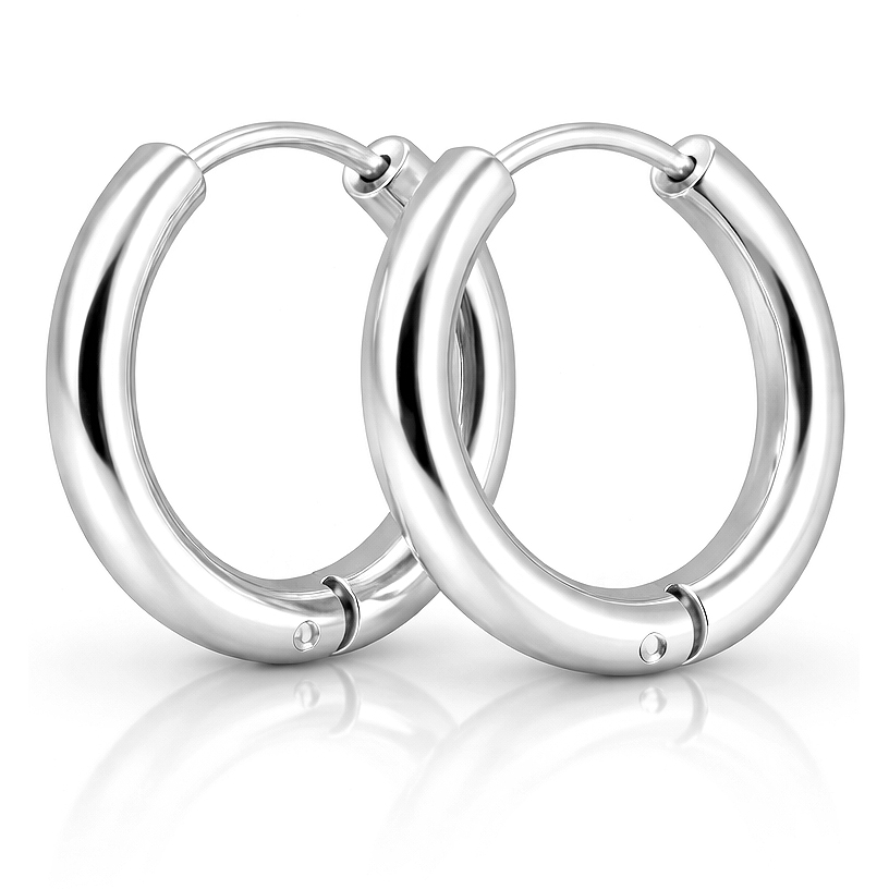 Smalle edelstaal oorringen Zilverkleurig-16mm