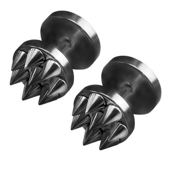 Spike Stud oorbellen edelstaal zwart