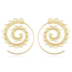 Spiraal Oorstekers Rond Dames Goudkleurig