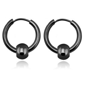 Stalen creolen Flexible Bead Black-24mm