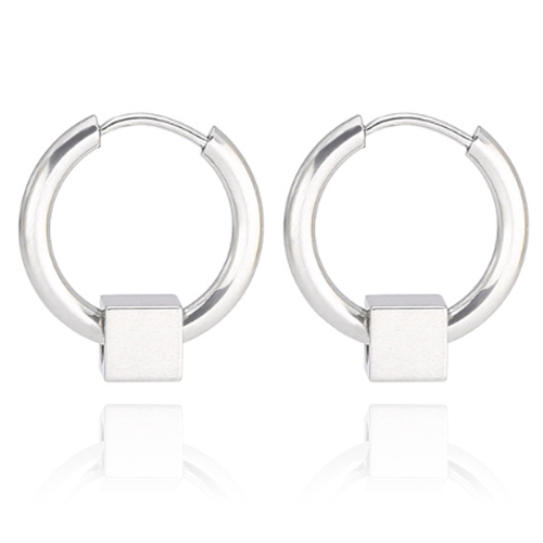 Stalen creolen Flexible Square Silver-12mm