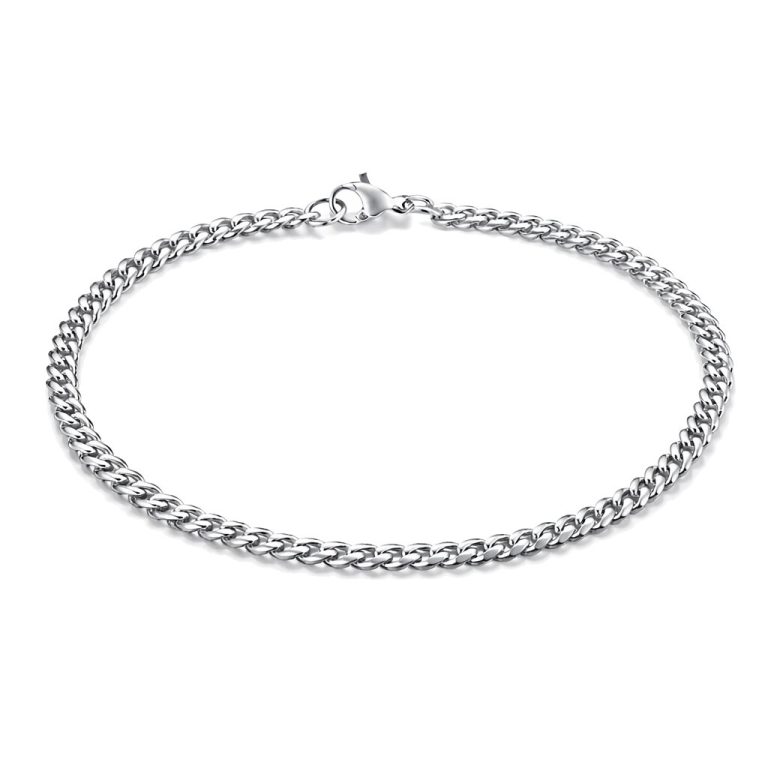 Stalen heren armband LGT JWLS Gourmet schakel Zilverkleurig 3mm-23cm