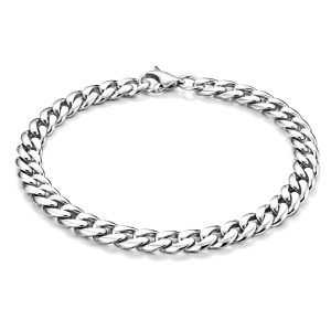 Stalen heren armband LGT JWLS Gourmet schakel Zilverkleurig 5mm-21cm