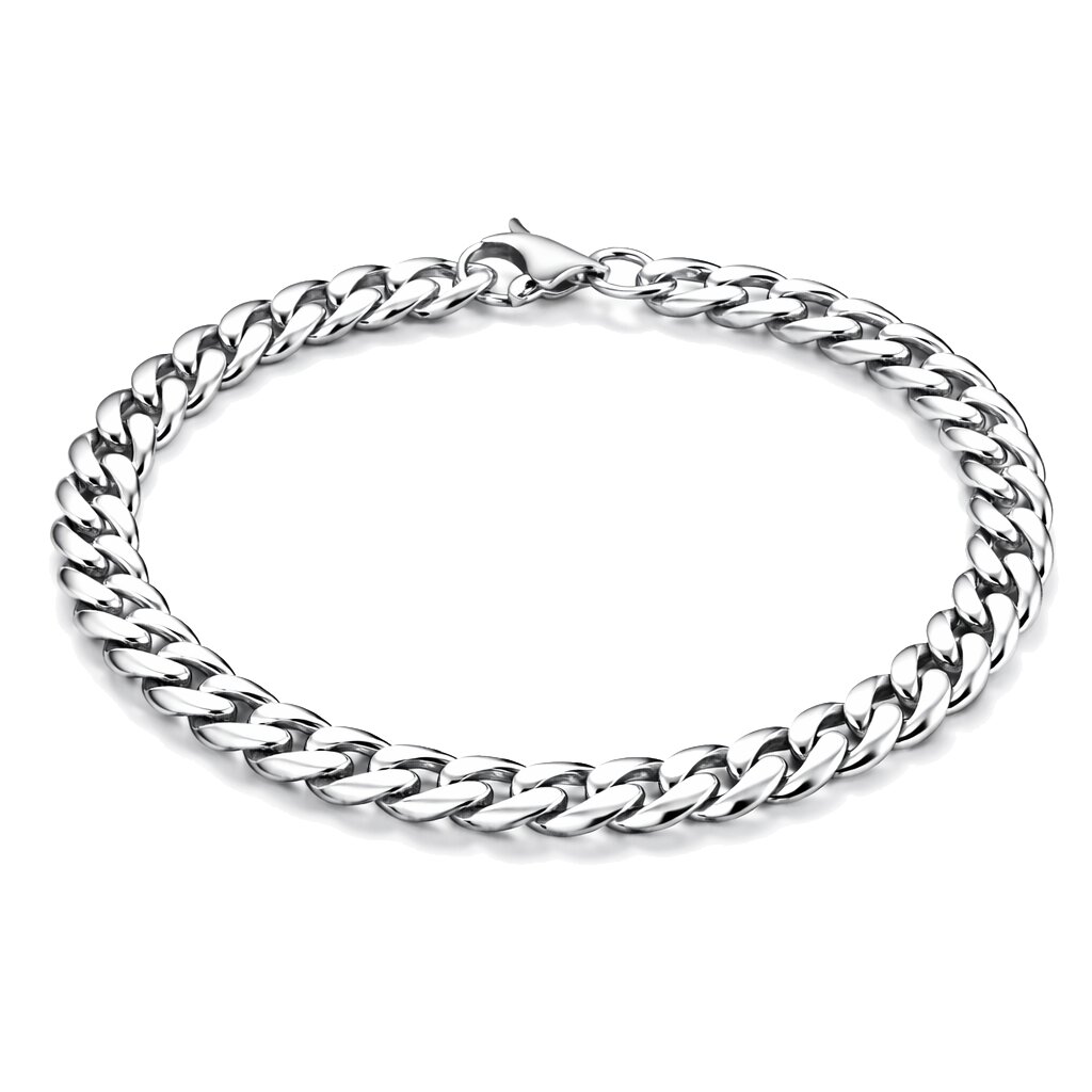 Stalen heren armband LGT JWLS Gourmet schakel Zilverkleurig 5mm-21cm