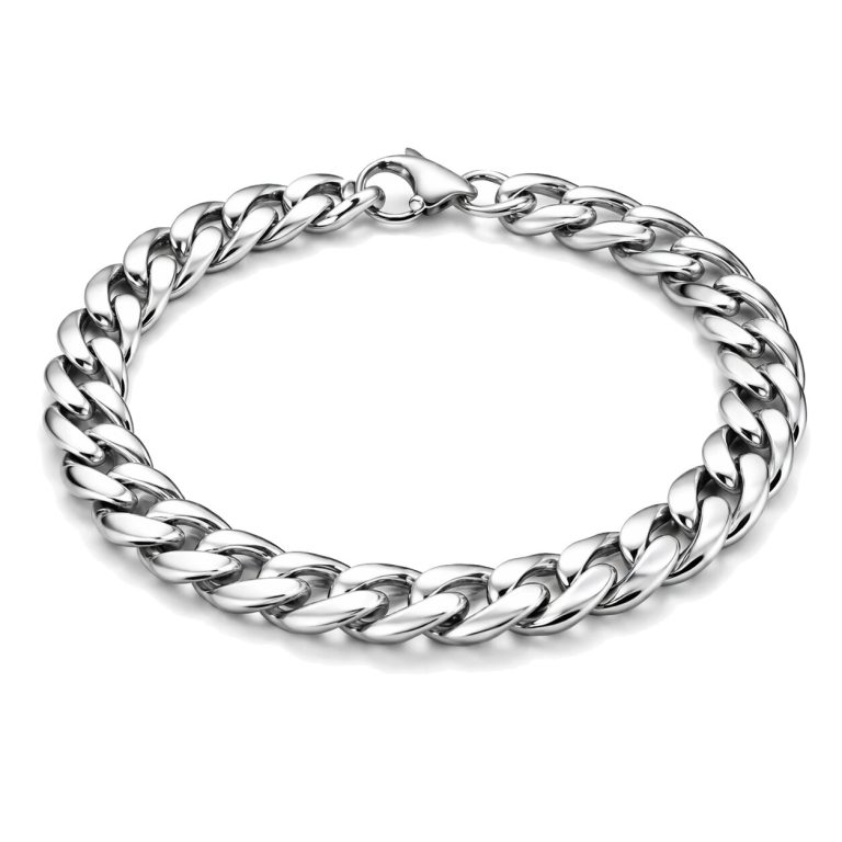 Stalen heren armband LGT JWLS Gourmet schakel Zilverkleurig 7mm-18cm