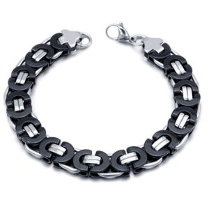 Stalen heren armband Mendes Koningsschakel Zwart – 23cm