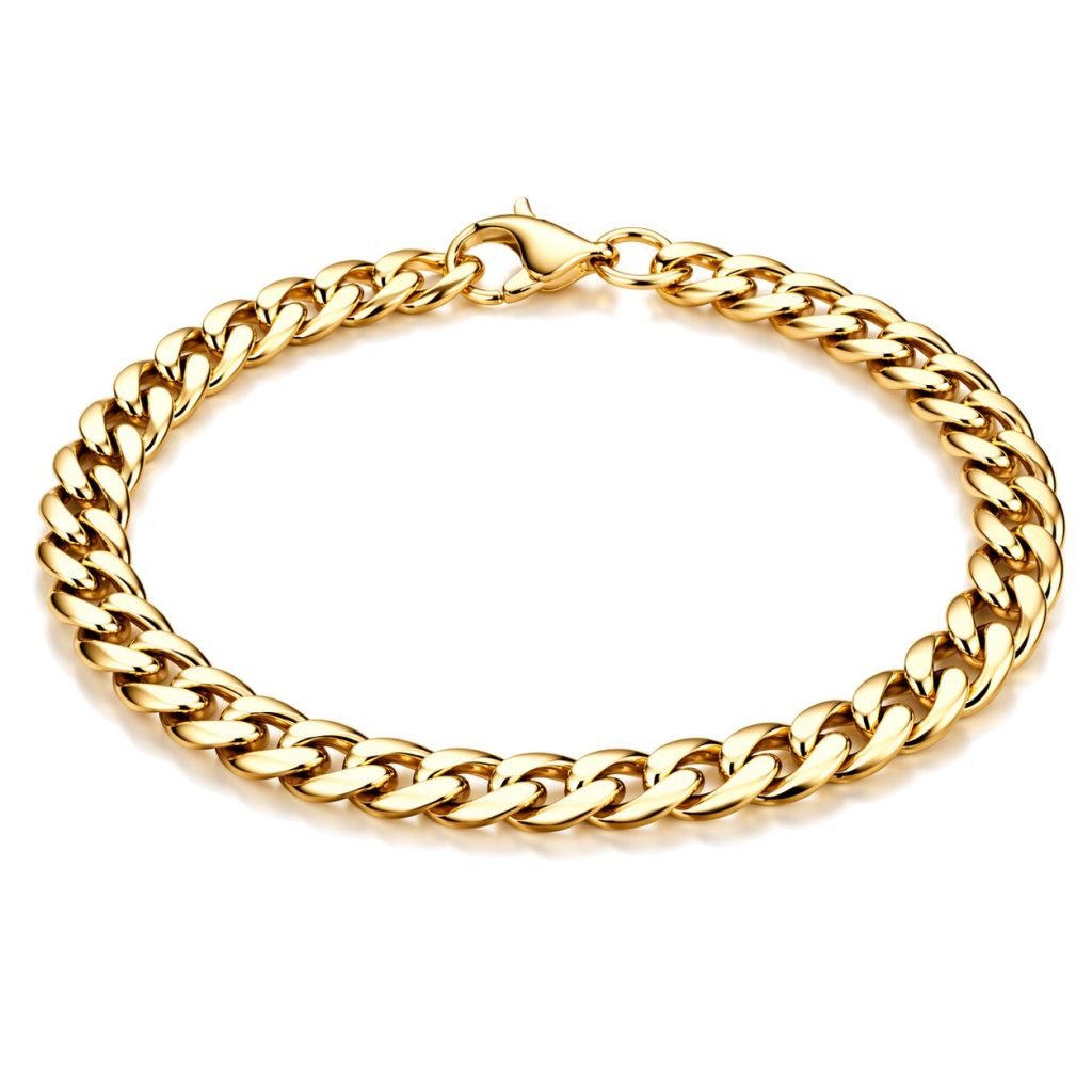 Stalen heren armband LGT JWLS Gourmet schakel Goudkleurig 5mm-21cm