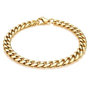 Stalen heren armband LGT JWLS Gourmet schakel Goudkleurig 5mm-21cm