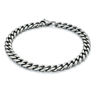 Stalen heren armband LGT JWLS Gourmet schakel Vintage 5mm-18cm