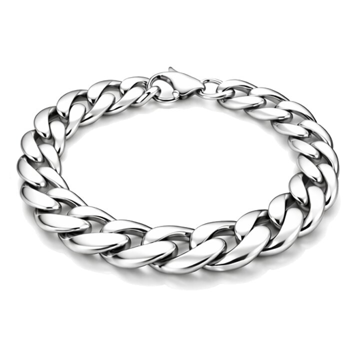 Stalen heren armband LGT JWLS Gourmet schakel Zilverkleurig 11mm-21cm
