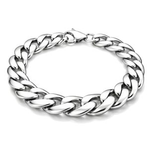 Stalen heren armband LGT JWLS Gourmet schakel Zilverkleurig 11mm-18cm