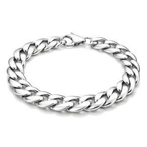 Stalen heren armband LGT JWLS Gourmet schakel Zilverkleurig 9mm-23cm