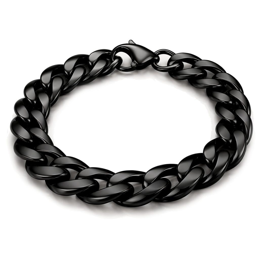 Stalen heren armband LGT JWLS Gourmet schakel Zwart 11mm-18cm