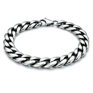 Stalen heren armband LGT JWLS Gourmette schakel Vintage 9mm-23cm