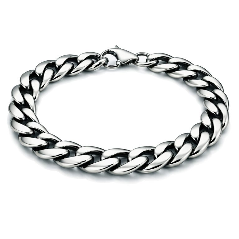 Stalen heren armband LGT JWLS Gourmette schakel Vintage 9mm-23cm