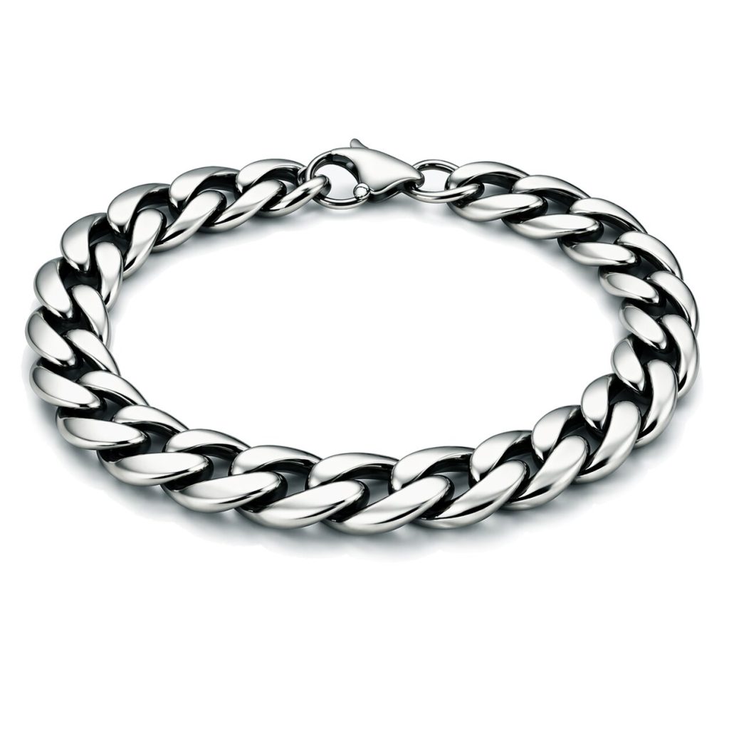 Stalen heren armband LGT JWLS Gourmette schakel Vintage 9mm-18cm