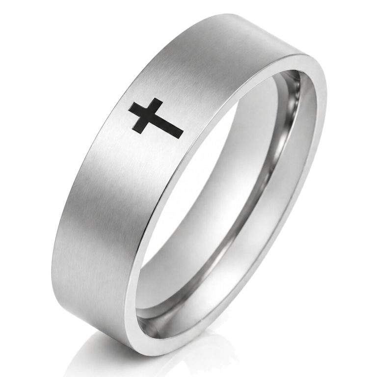 Stalen mannen ring LGT Jewels Zwart Kruis-20mm