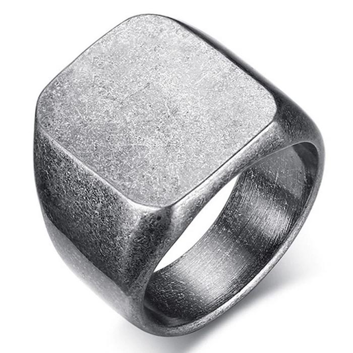 Stalen zegelring van Mendes Used Look-21.5mm