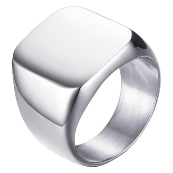 Stalen zegelring van Mendes Zilverkleurig-21.5mm